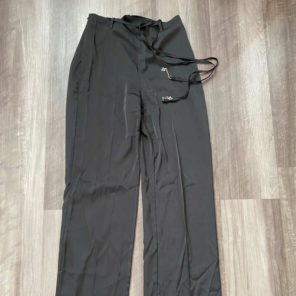 High Waist Belted Wide Leg Trousers